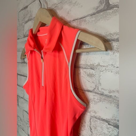 Slazenger Neon Orange Pink Zip up Golf Pickleball Tennis Tank - Picture 5 of 7